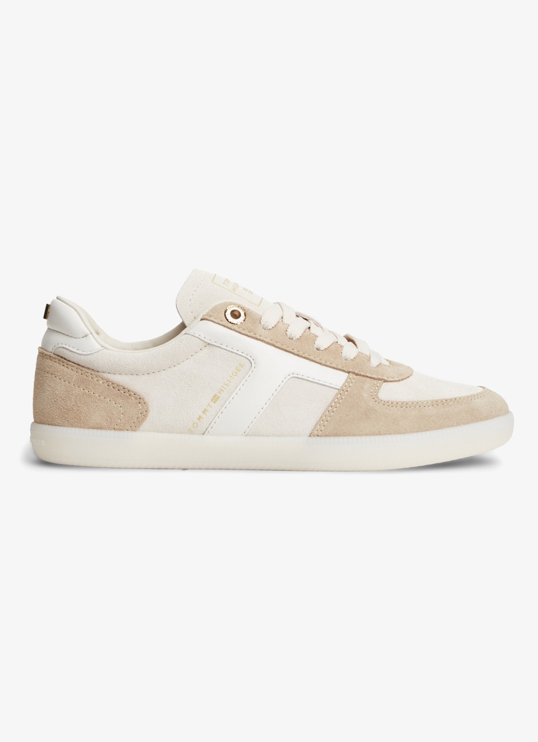 Tommy Hilfiger Sneaker met logo - voorkant 6 creme