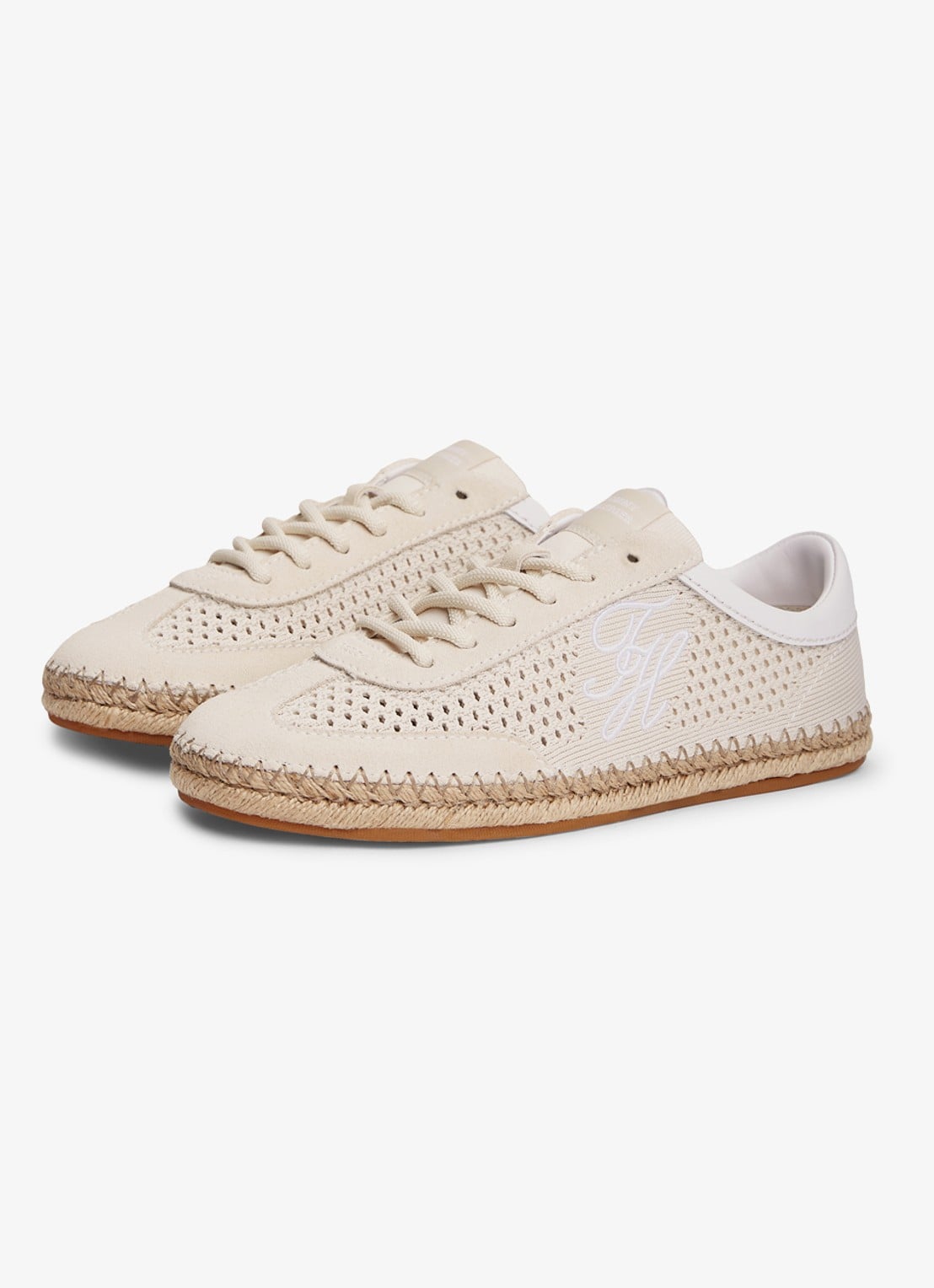Tommy Hilfiger Sneaker met opengewerkt dessin - detail 4 creme