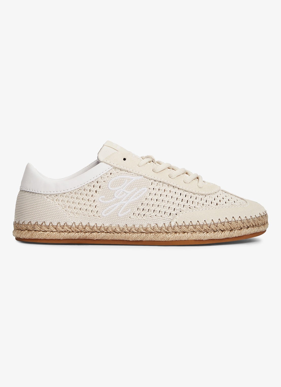 Tommy Hilfiger Sneaker met opengewerkt dessin - voorkant creme