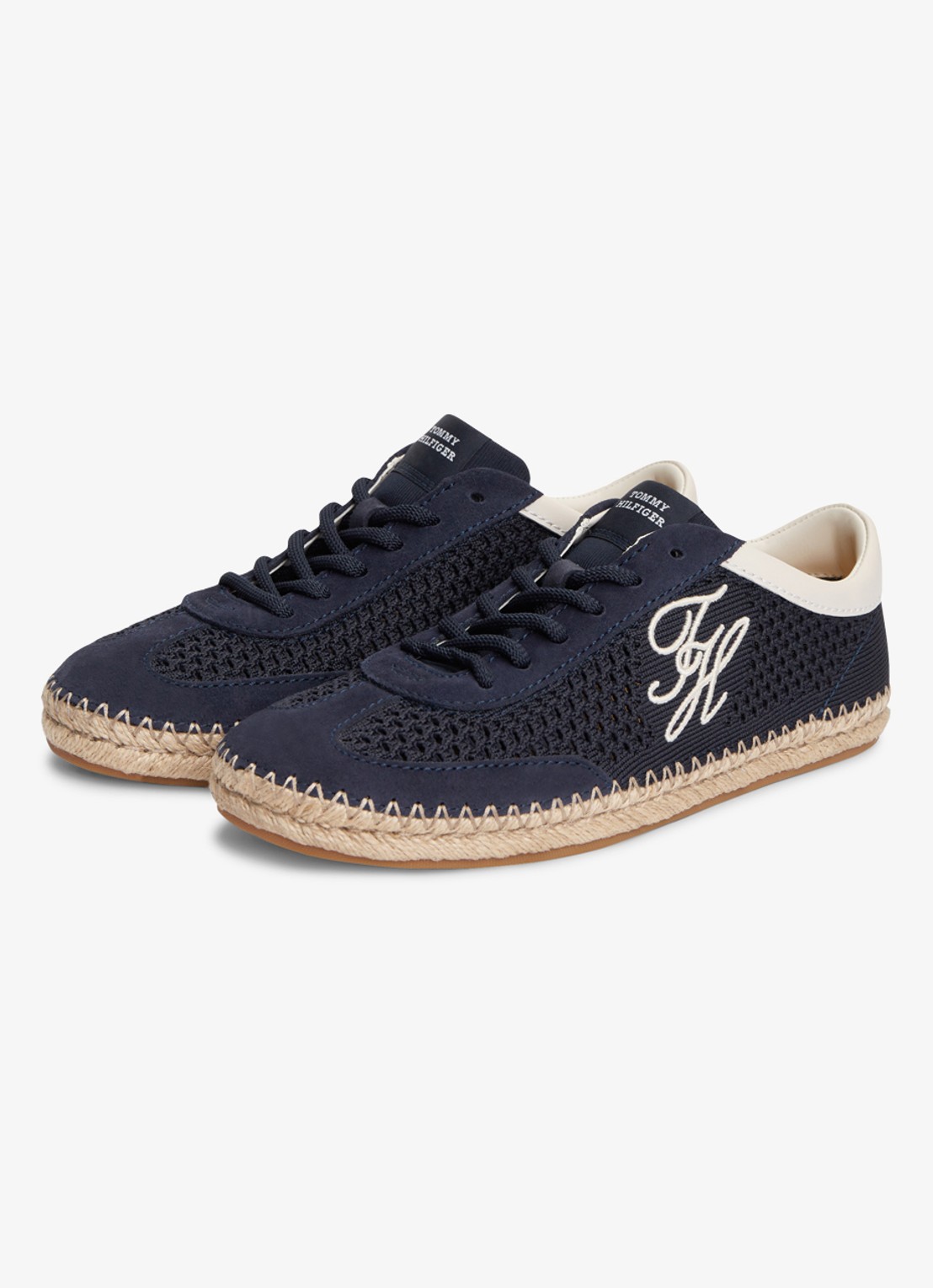 Tommy Hilfiger Sneaker met opengewerkt dessin - detail 4 donkerblauw