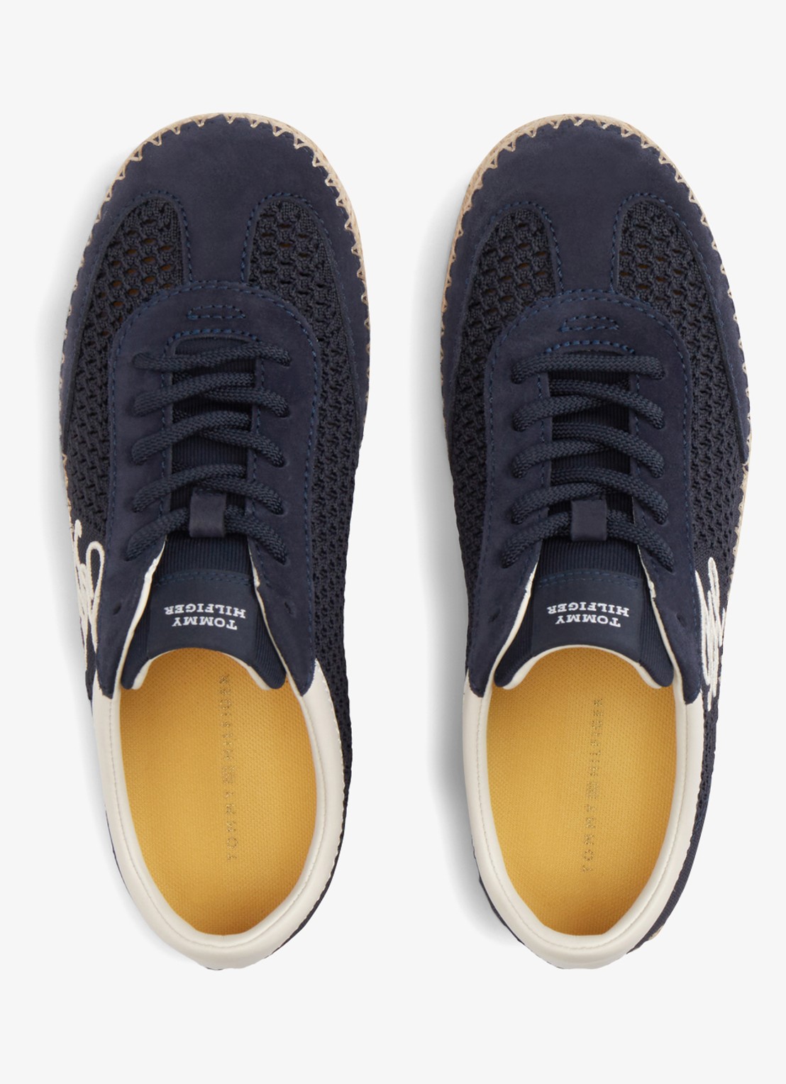 Tommy Hilfiger Sneaker met opengewerkt dessin - voorkant 3 donkerblauw