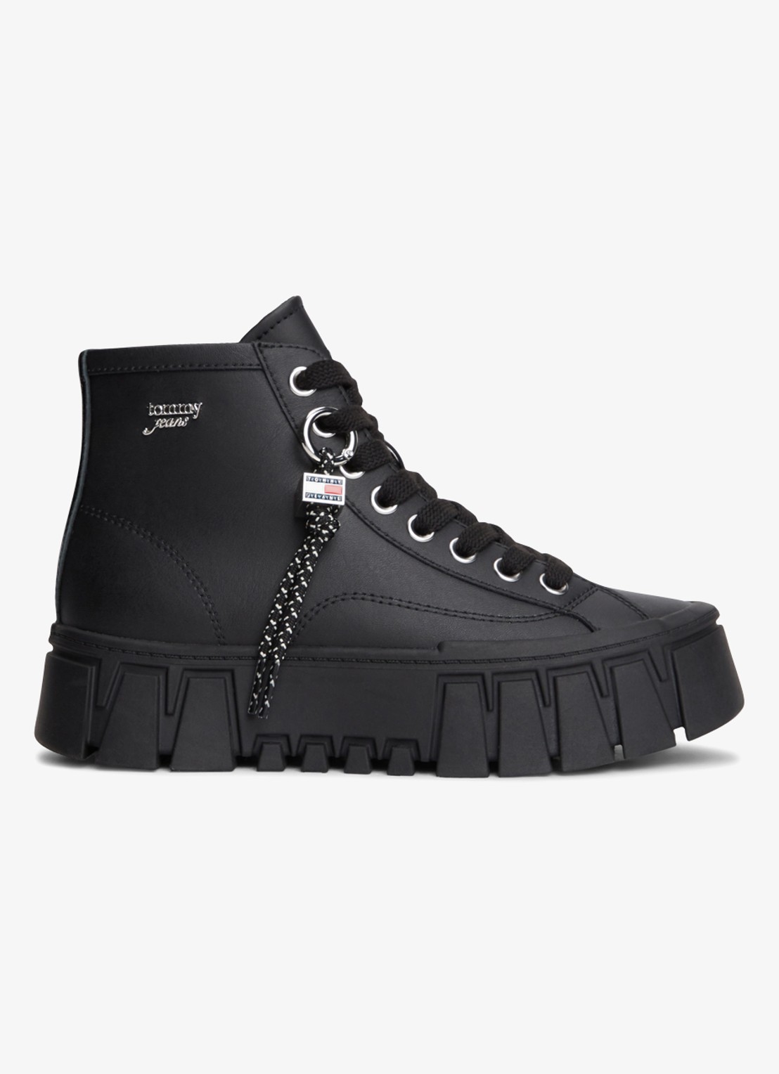 Tommy Hilfiger Sneaker met plateauzool  - voorkant 5 zwart