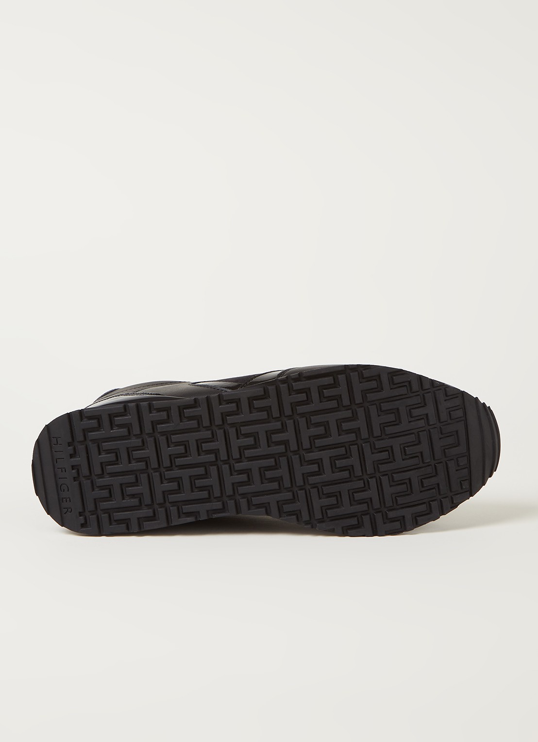 Tommy Hilfiger Sneaker met sleehak van leer - detail 3 zwart