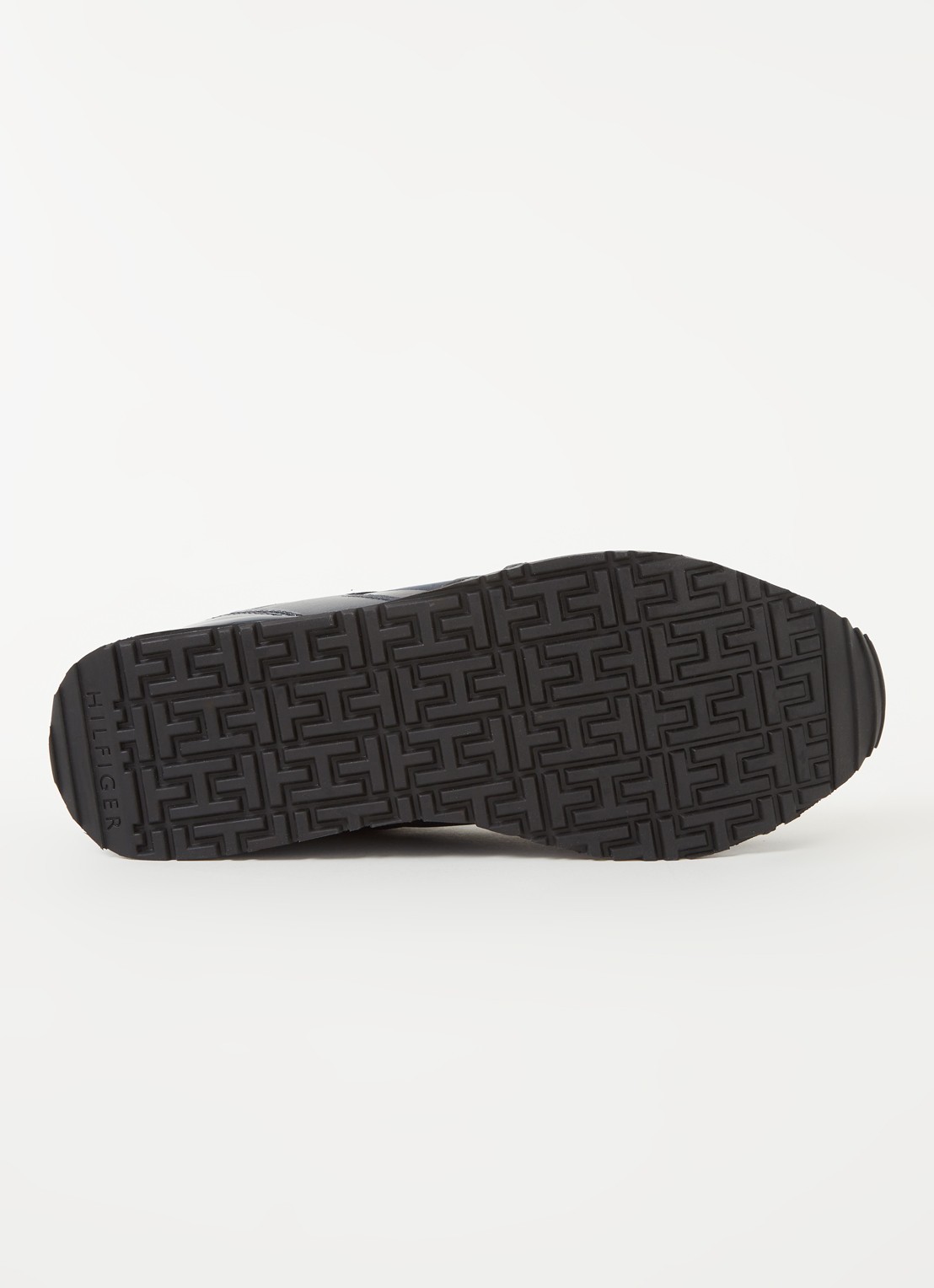 Tommy Hilfiger Sneaker met sleehak van leer - detail 4 donkerblauw