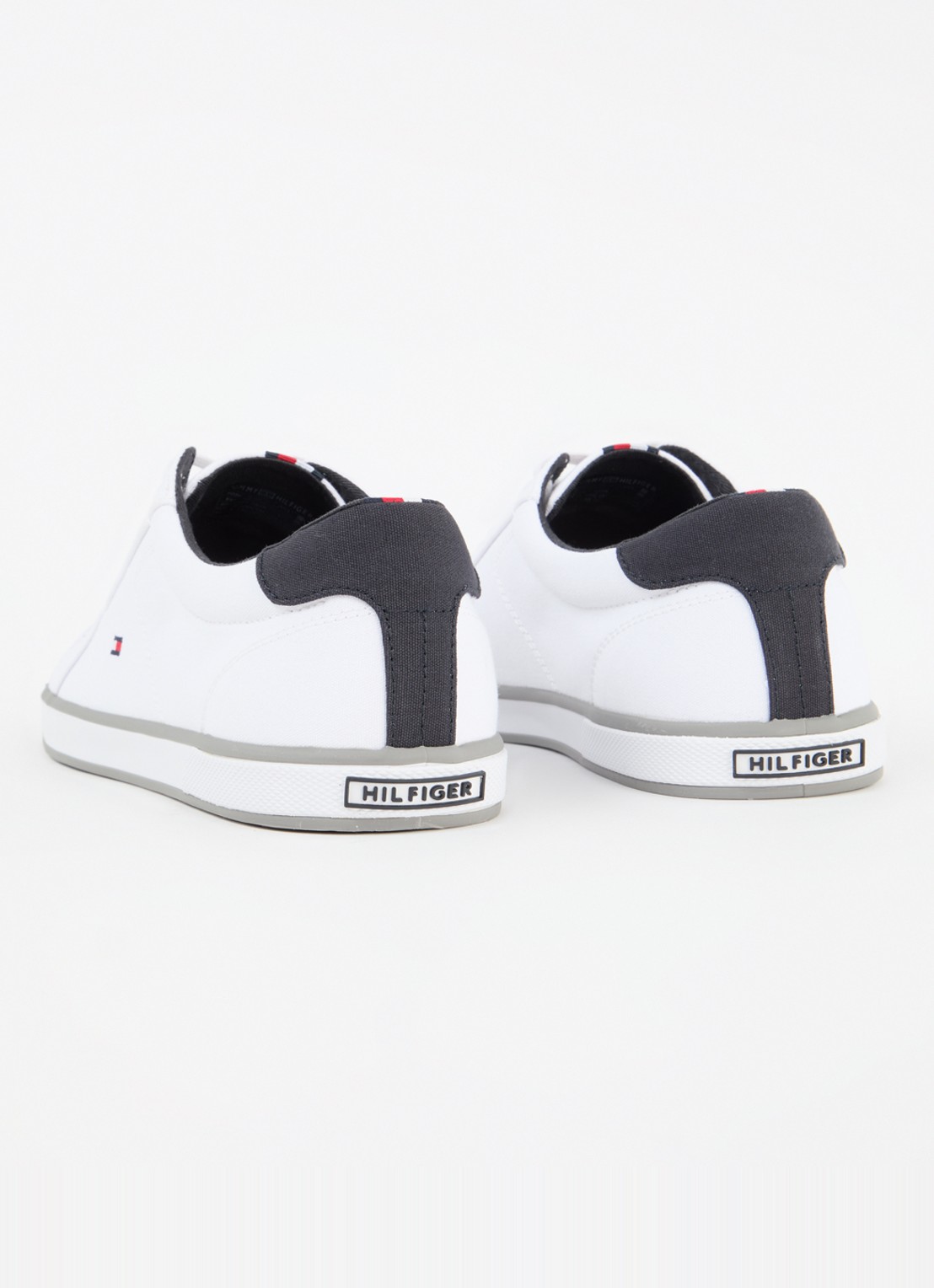 Tommy Hilfiger Sneaker van canvas met logo - achterkant 5 wit