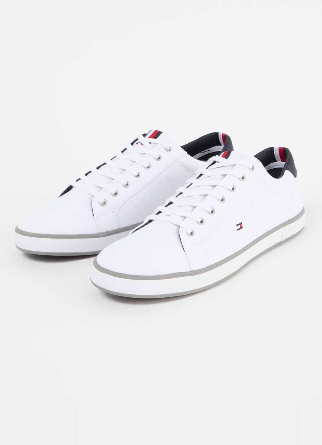 Tommy Hilfiger Sneaker van canvas met logo - detail 2 wit