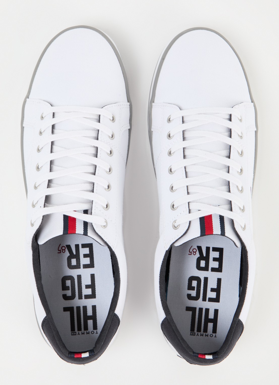 Tommy Hilfiger Sneaker van canvas met logo - detail 3 wit