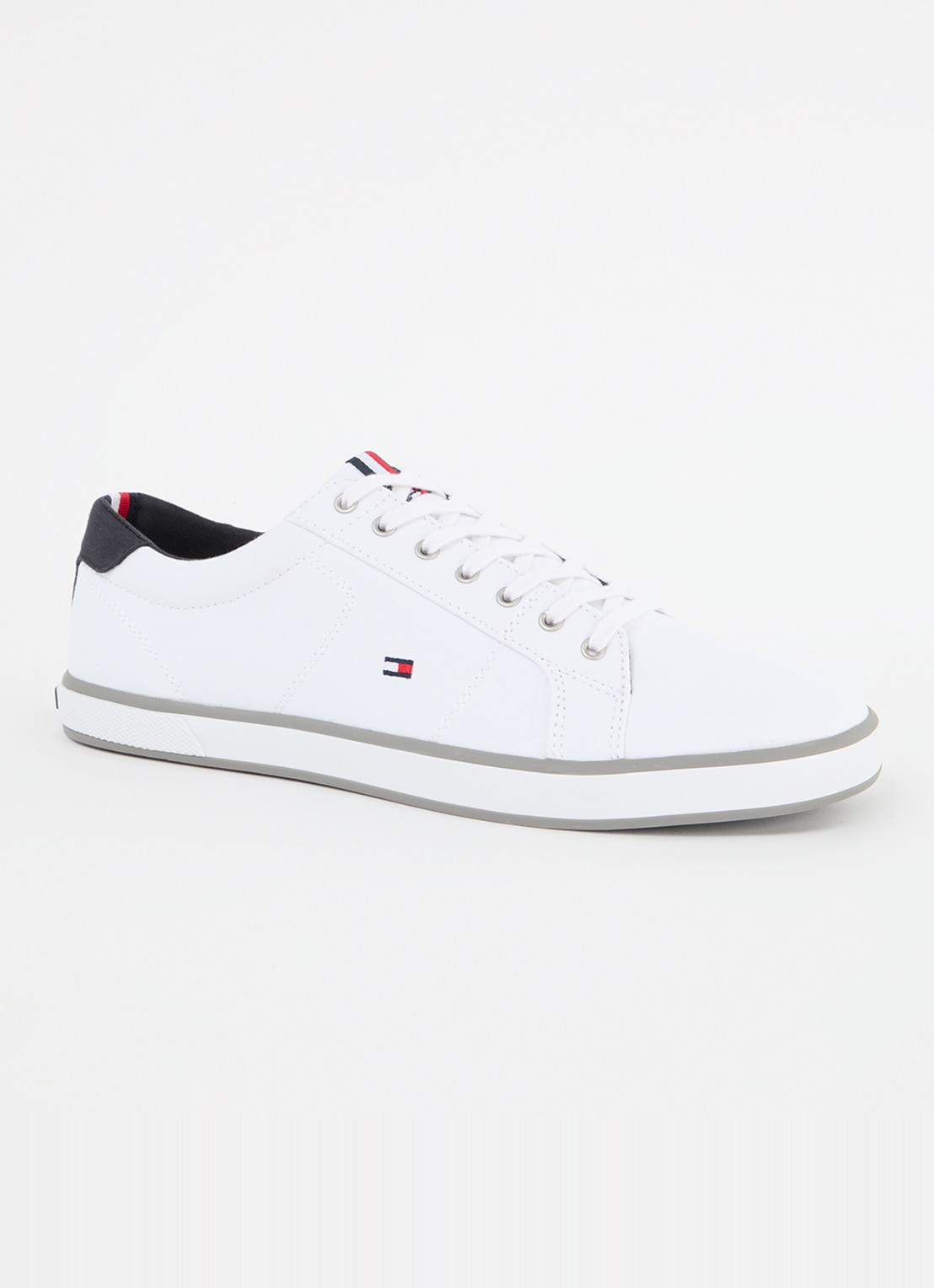 Tommy Hilfiger Sneaker van canvas met logo - voorkant wit