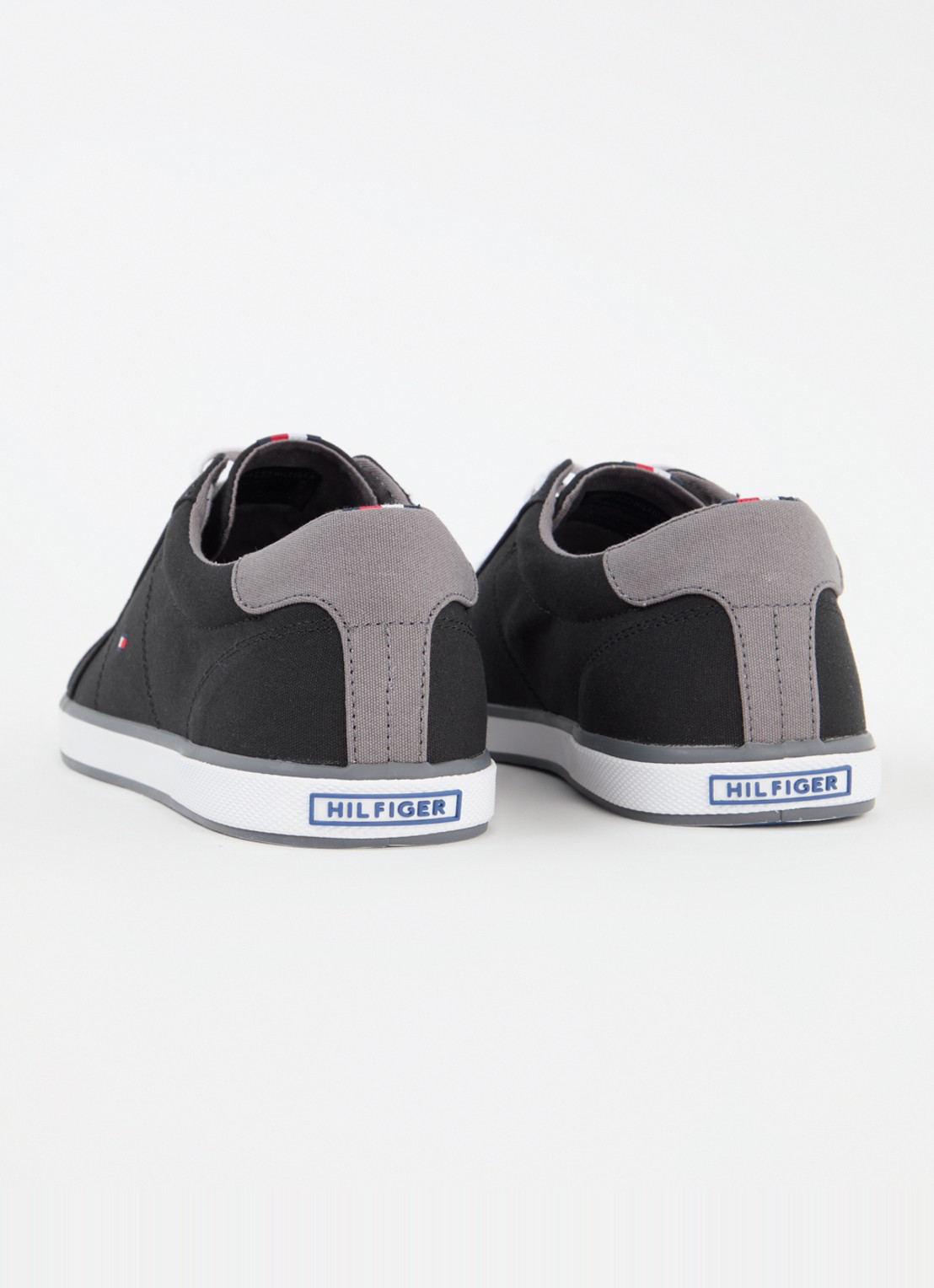 Tommy Hilfiger Sneaker van canvas met logo - achterkant 5 zwart