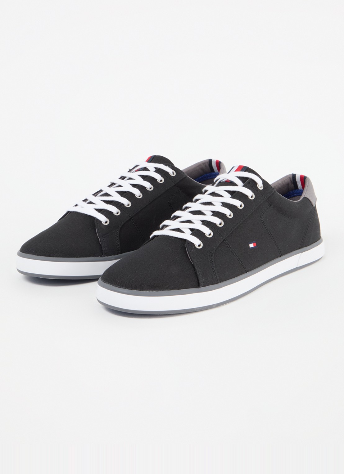 Tommy Hilfiger Sneaker van canvas met logo - detail 2 zwart