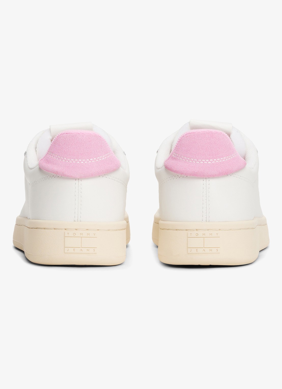 Tommy Hilfiger Sneaker van leer met logo - achterkant roze