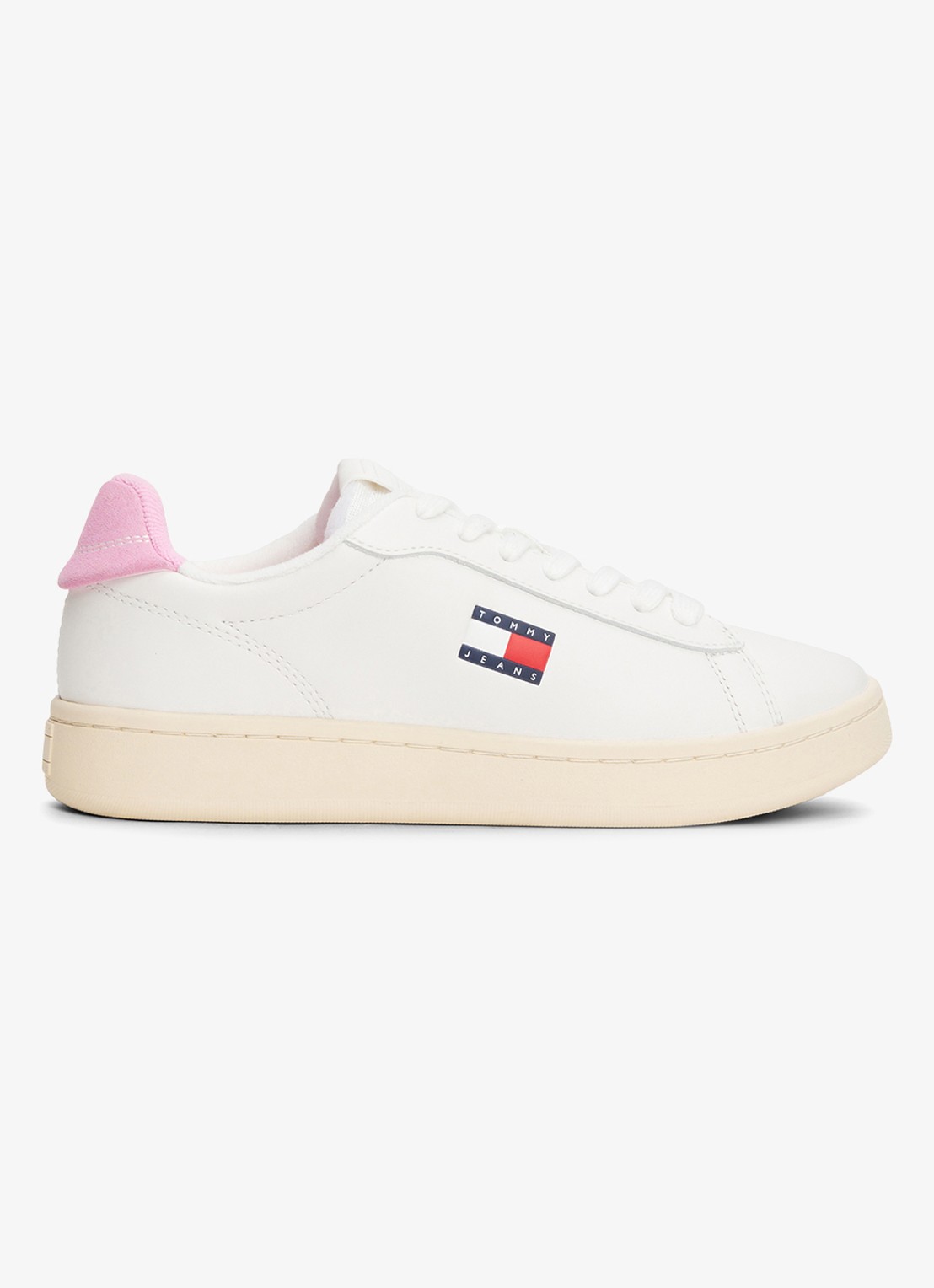Tommy Hilfiger Sneaker van leer met logo - detail 4 roze