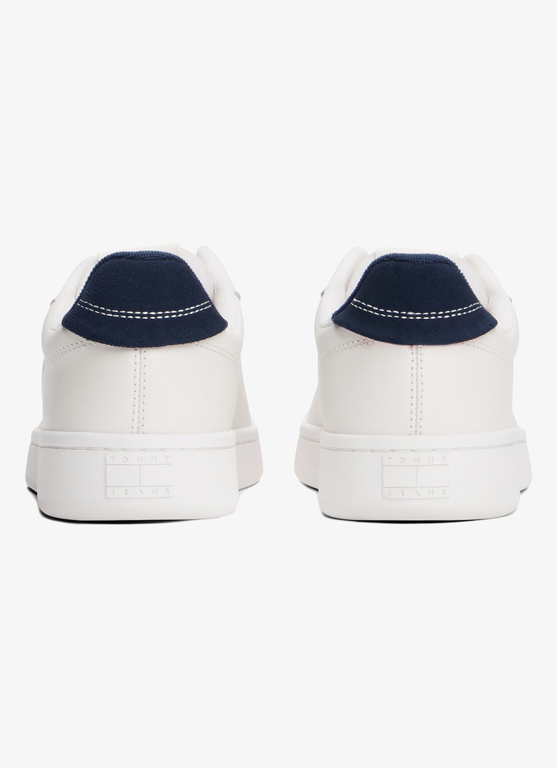 Tommy Hilfiger Sneaker van leer met logo - achterkant 2 donkerblauw