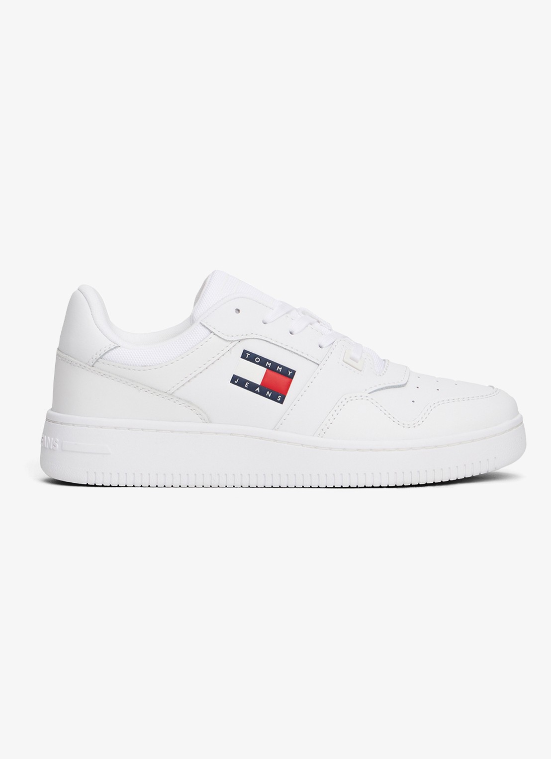 Tommy Hilfiger Sneaker van leer met logo - detail 4 wit