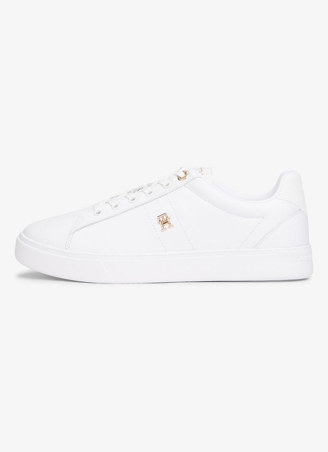 Tommy Hilfiger Sneaker van leer met logo - detail 4 wit