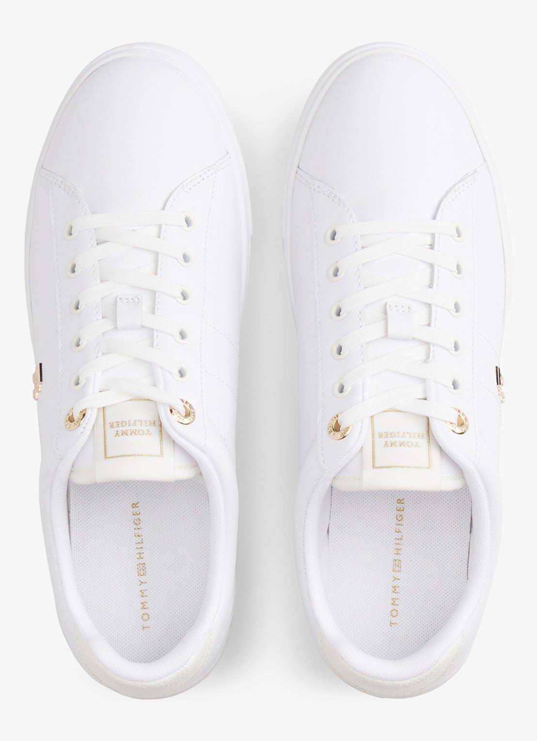 Tommy Hilfiger Sneaker van leer met logo - detail 6 wit