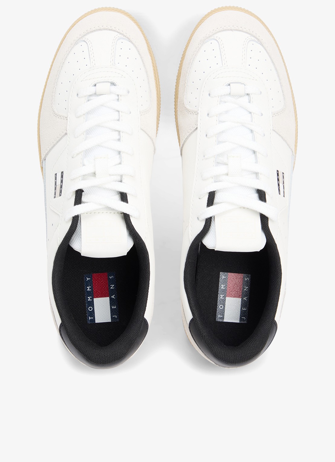 Tommy Hilfiger Sneaker van leer met logo - detail 3 gebroken wit