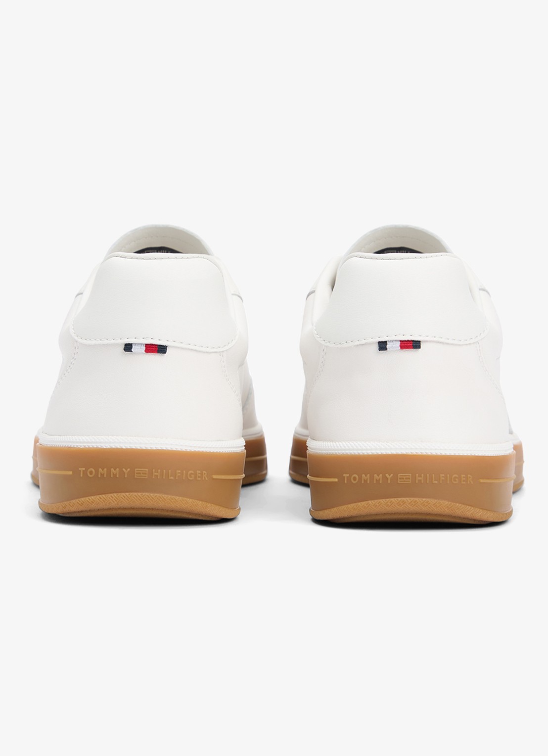 Tommy Hilfiger Sneaker van leer met logo - detail 3 wit