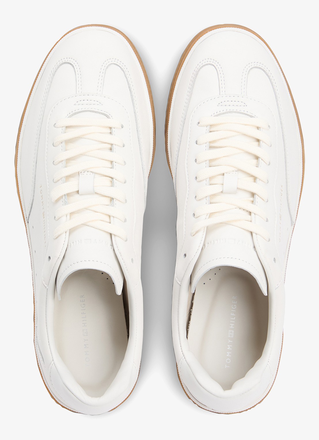 Tommy Hilfiger Sneaker van leer met logo - detail 4 wit