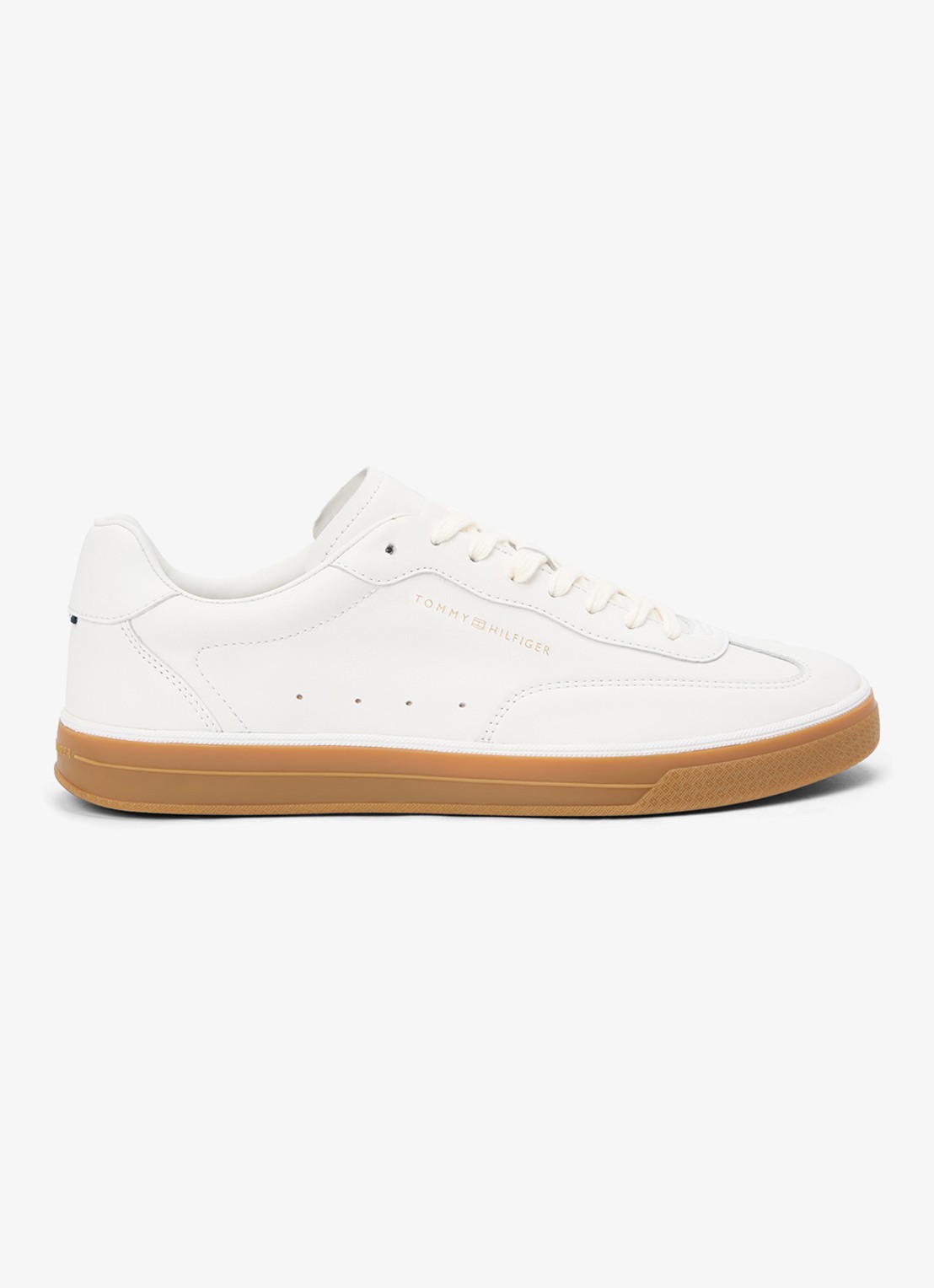 Tommy Hilfiger Sneaker van leer met logo - detail 5 wit