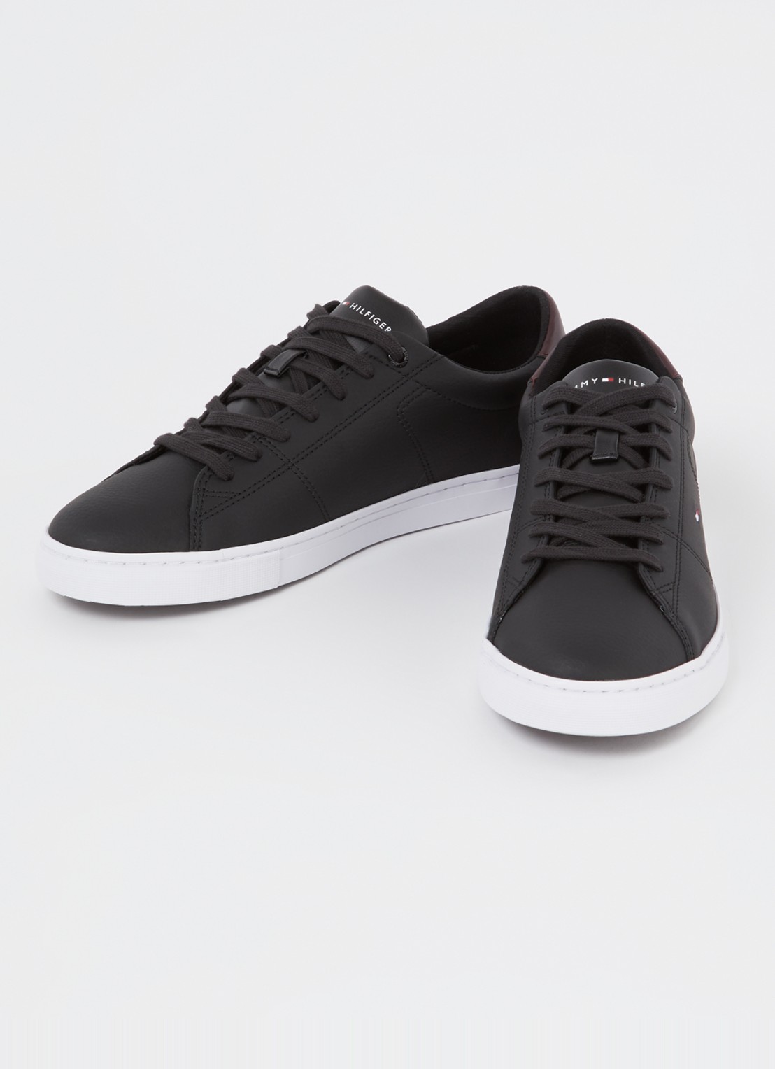 Tommy Hilfiger Sneaker van leer - detail 3 zwart