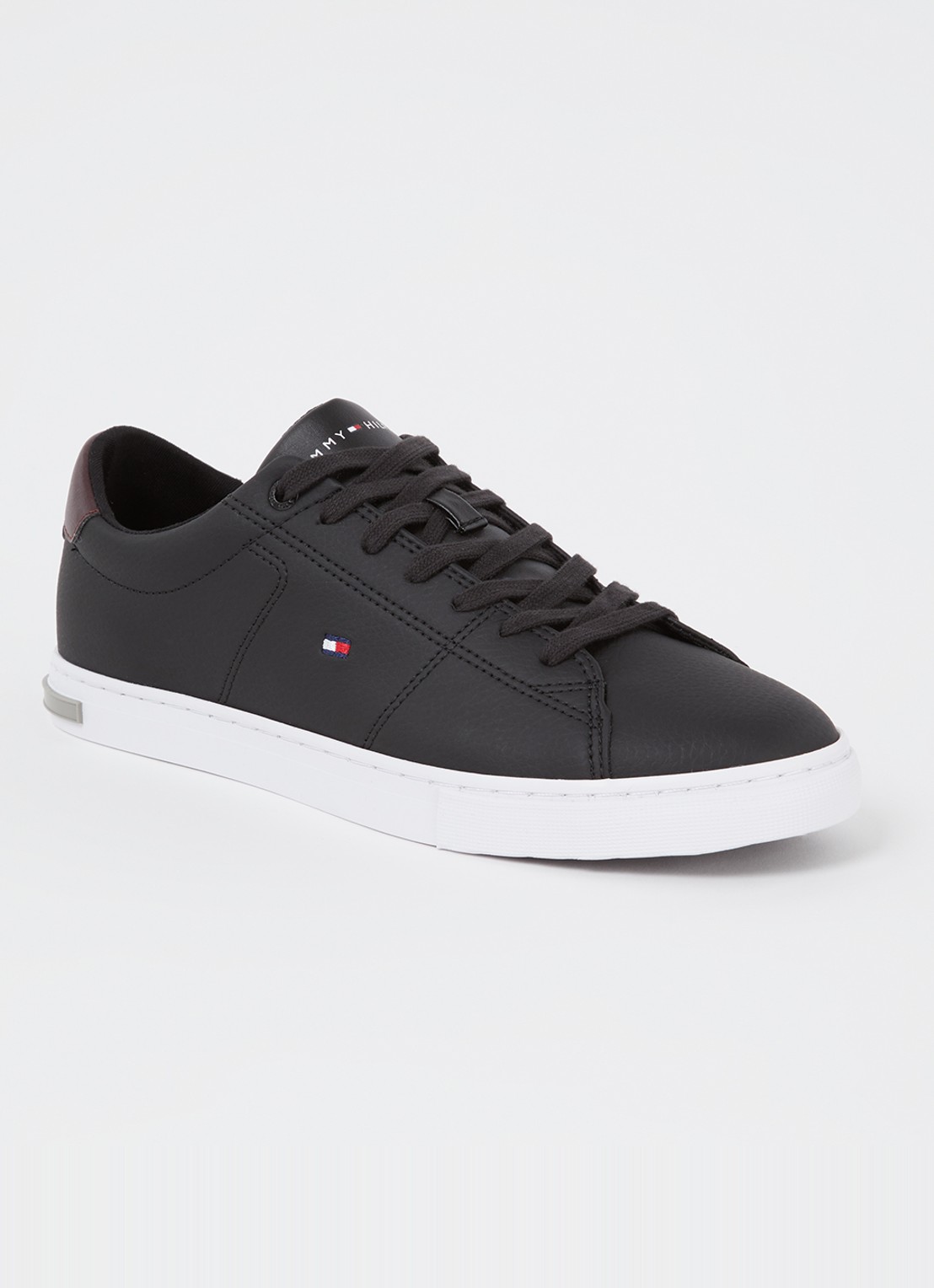 Tommy Hilfiger Sneaker van leer - voorkant 2 zwart
