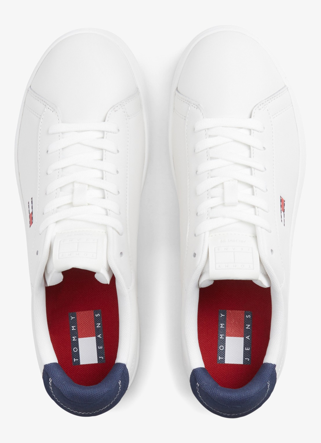 Tommy Hilfiger Sneaker van leer - voorkant 2 wit