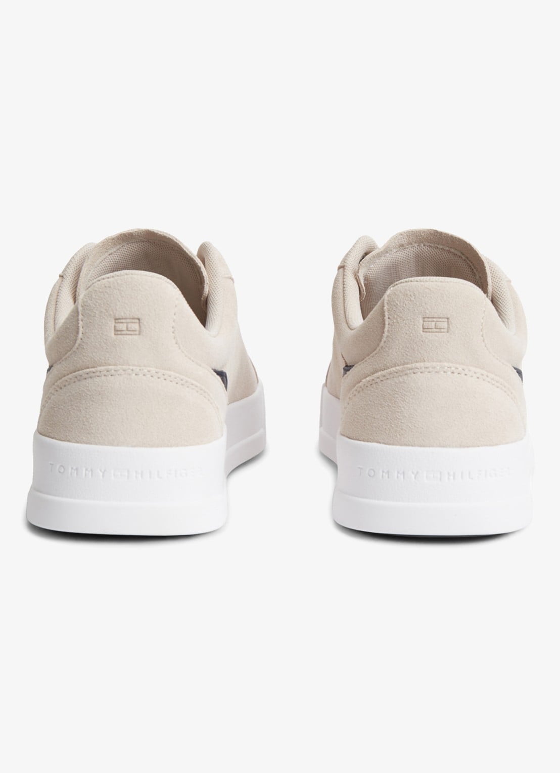 Tommy Hilfiger Sneaker van leer - achterkant 6 beige