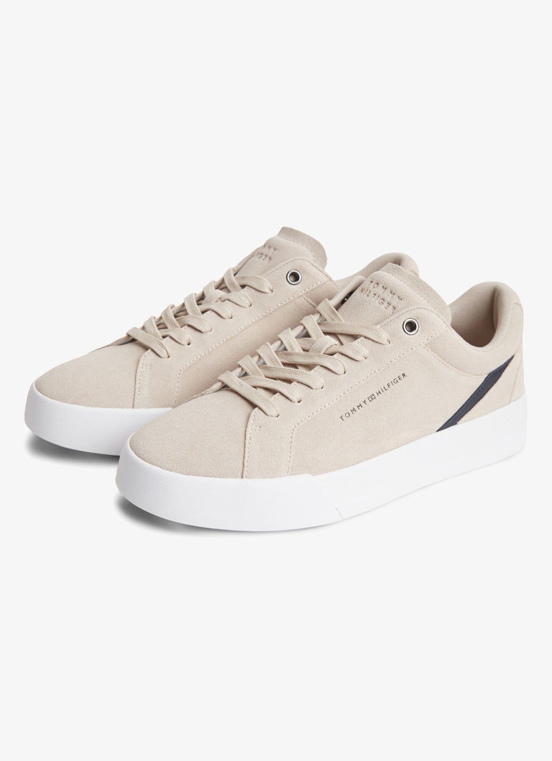 Tommy Hilfiger Sneaker van leer - detail beige