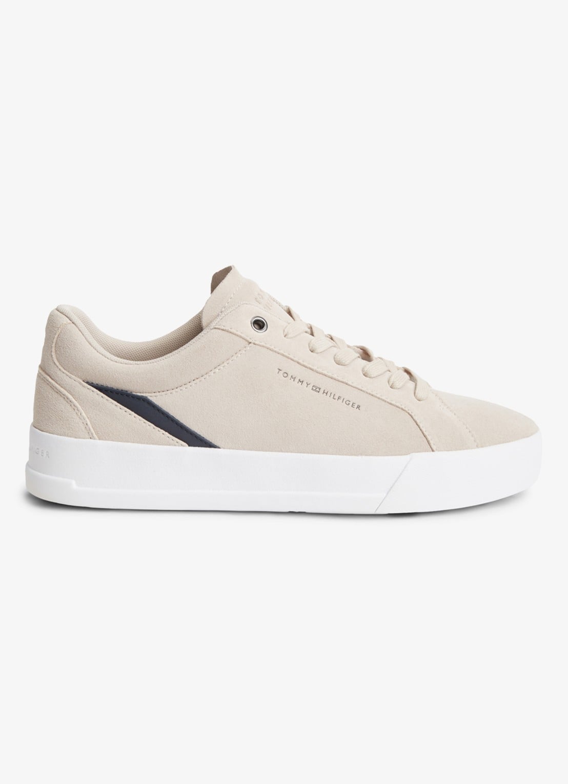 Tommy Hilfiger Sneaker van leer - voorkant 4 beige