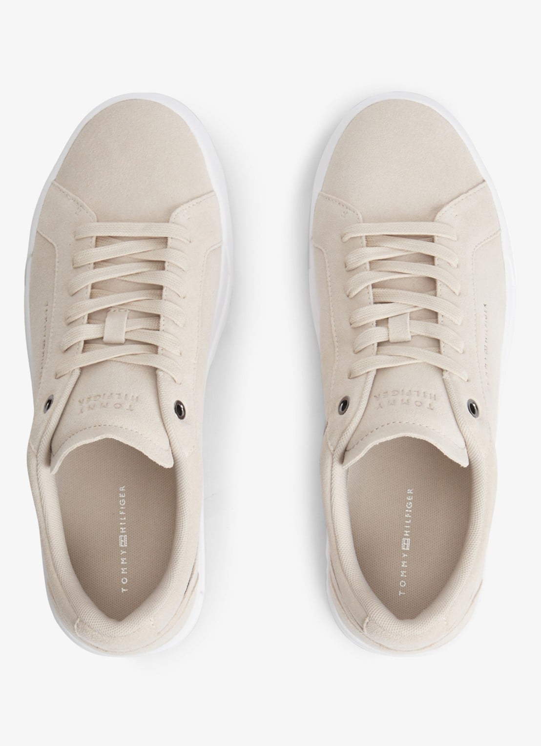 Tommy Hilfiger Sneaker van leer - voorkant 5 beige