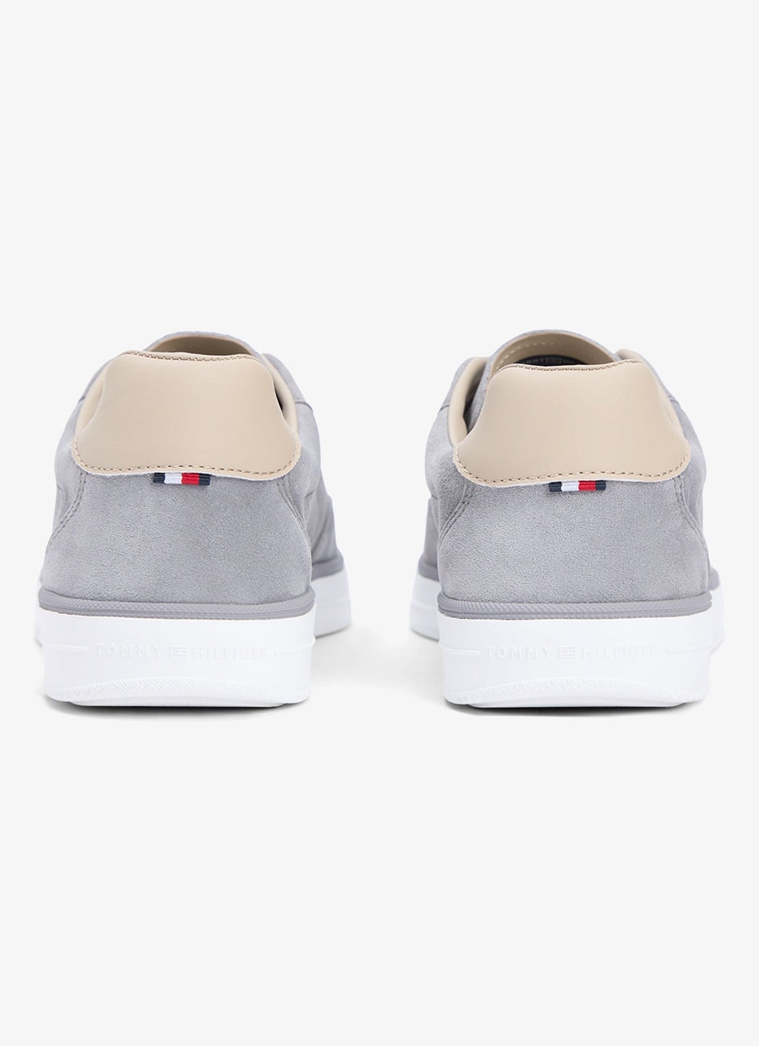 Tommy Hilfiger Sneaker van suède met logo - detail 2 licht grijs