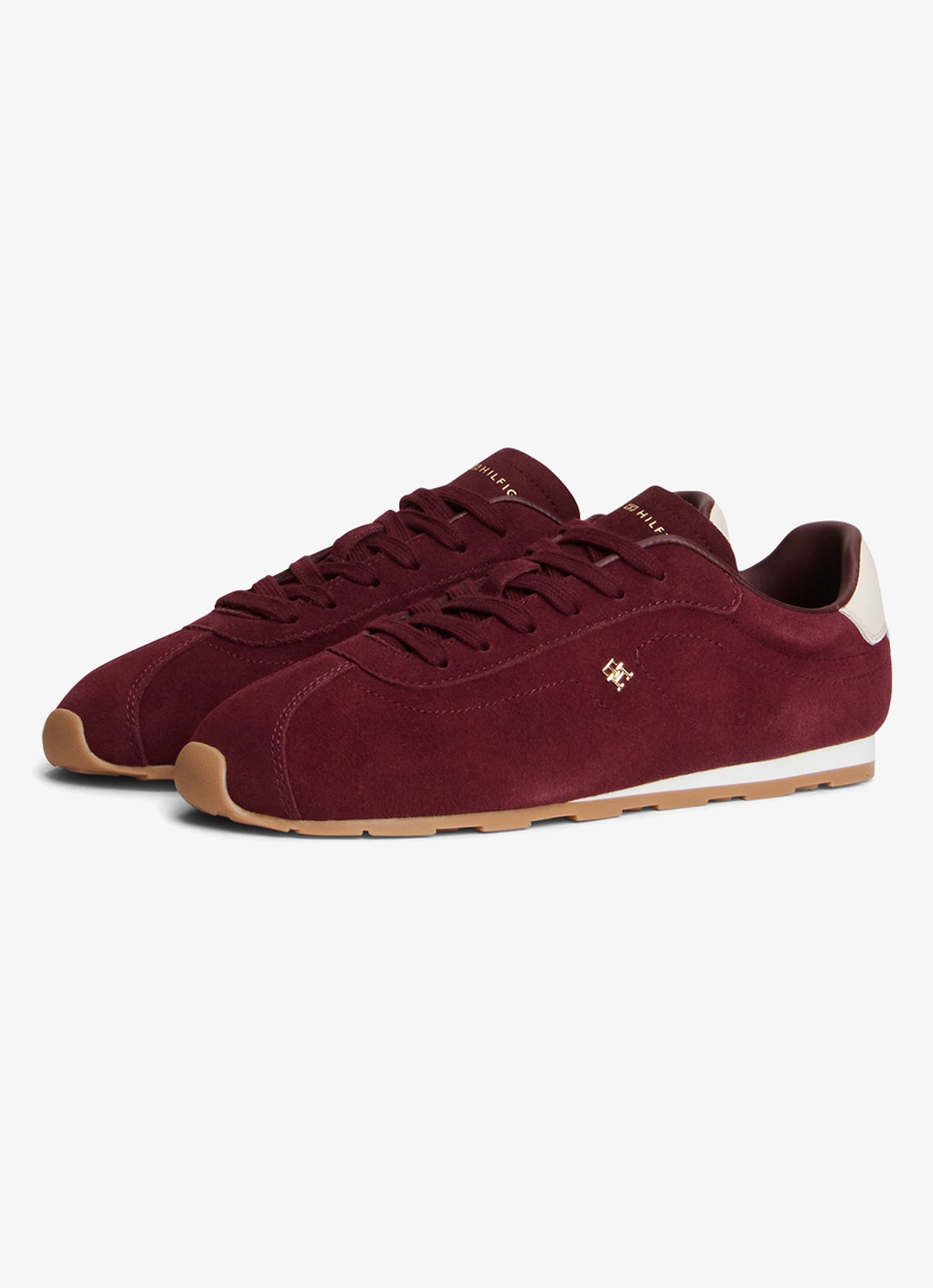Tommy Hilfiger Sneaker van suède - voorkant 2 oxblood-xut / rood