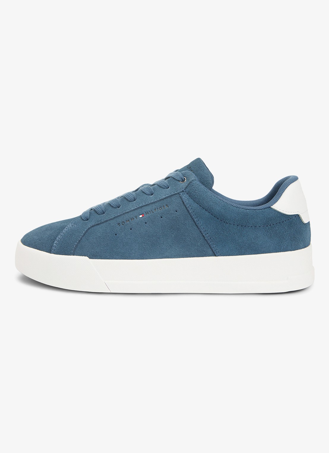Tommy Hilfiger Sneaker van suède - detail 2 kobaltblauw