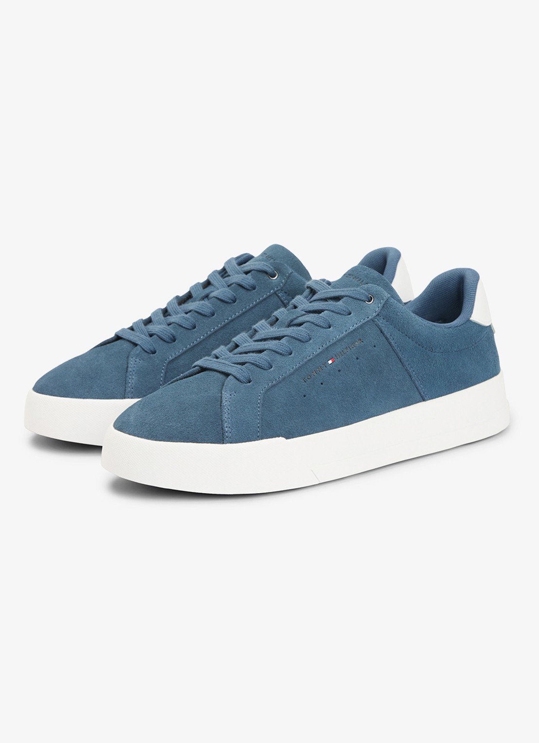 Tommy Hilfiger Sneaker van suède - detail 3 kobaltblauw