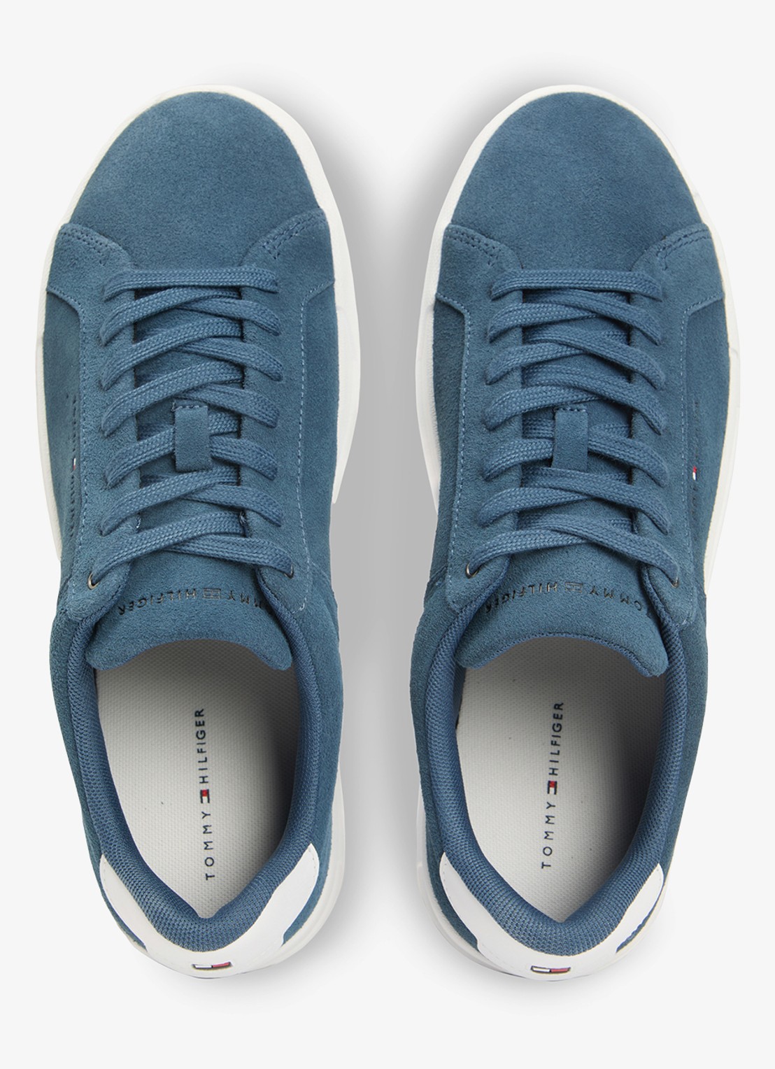 Tommy Hilfiger Sneaker van suède - detail 4 kobaltblauw