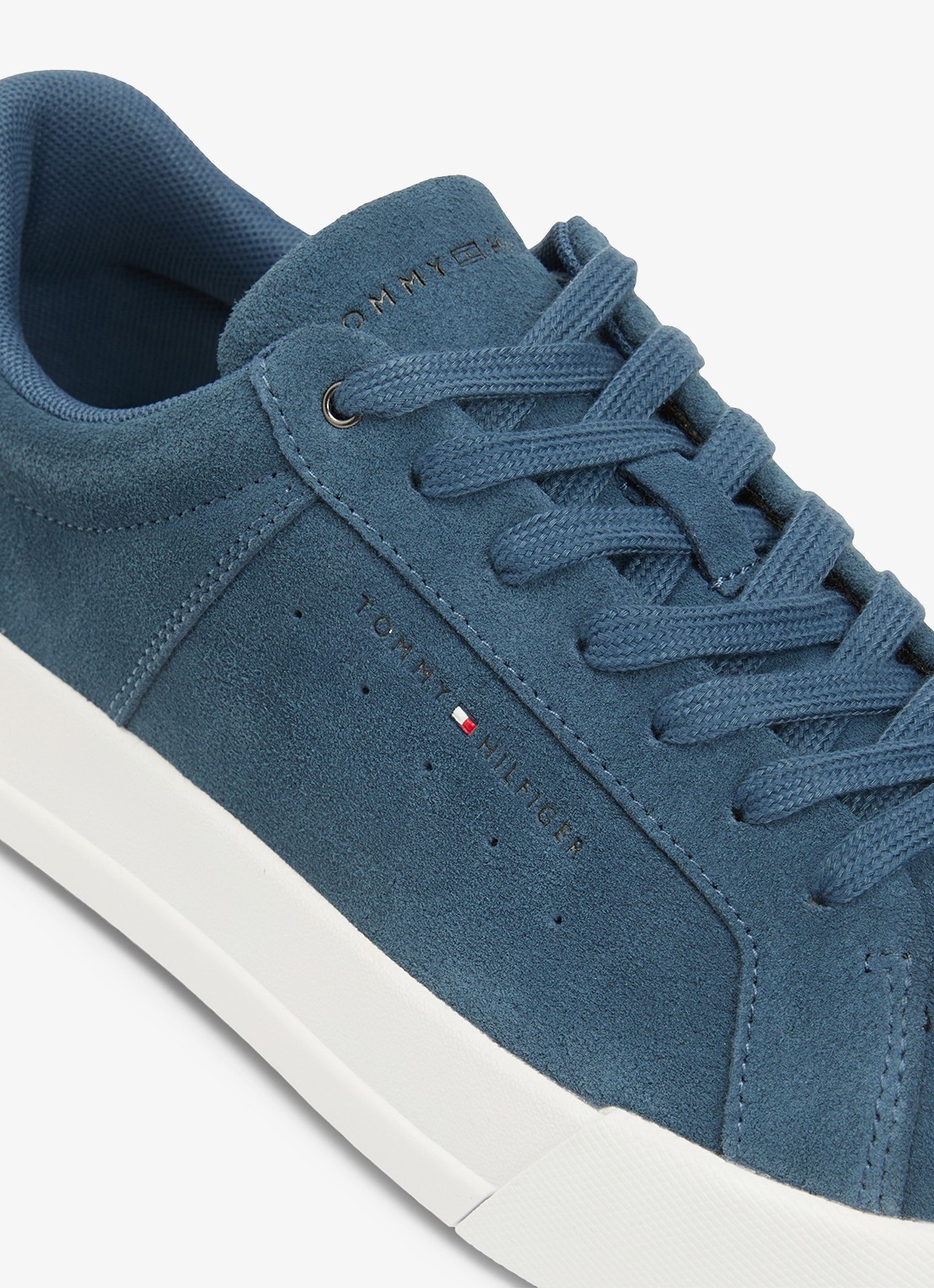 Tommy Hilfiger Sneaker van suède - detail 5 kobaltblauw