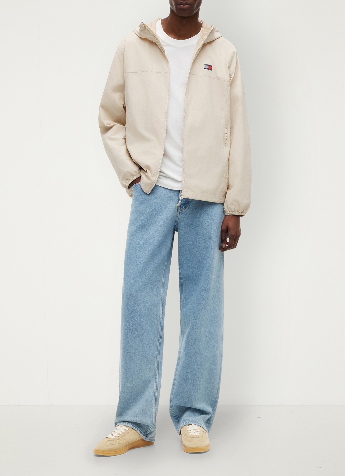 Tommy Hilfiger Sneaker van suède - voorkant 2 beige