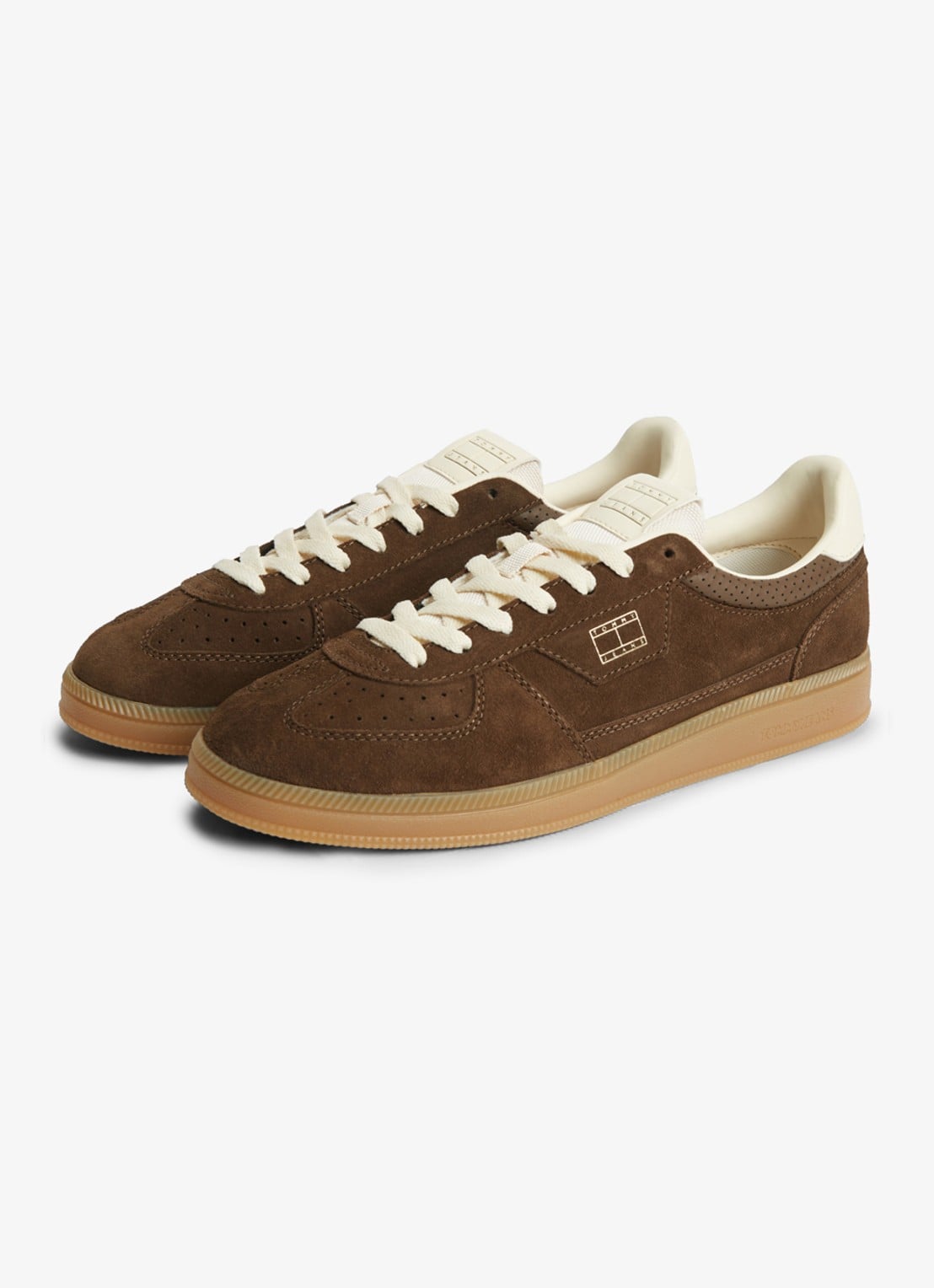Tommy Hilfiger Sneaker van suède - detail 3 kastanjebruin