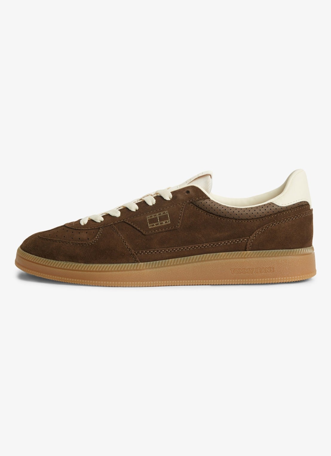 Tommy Hilfiger Sneaker van suède - detail 4 kastanjebruin