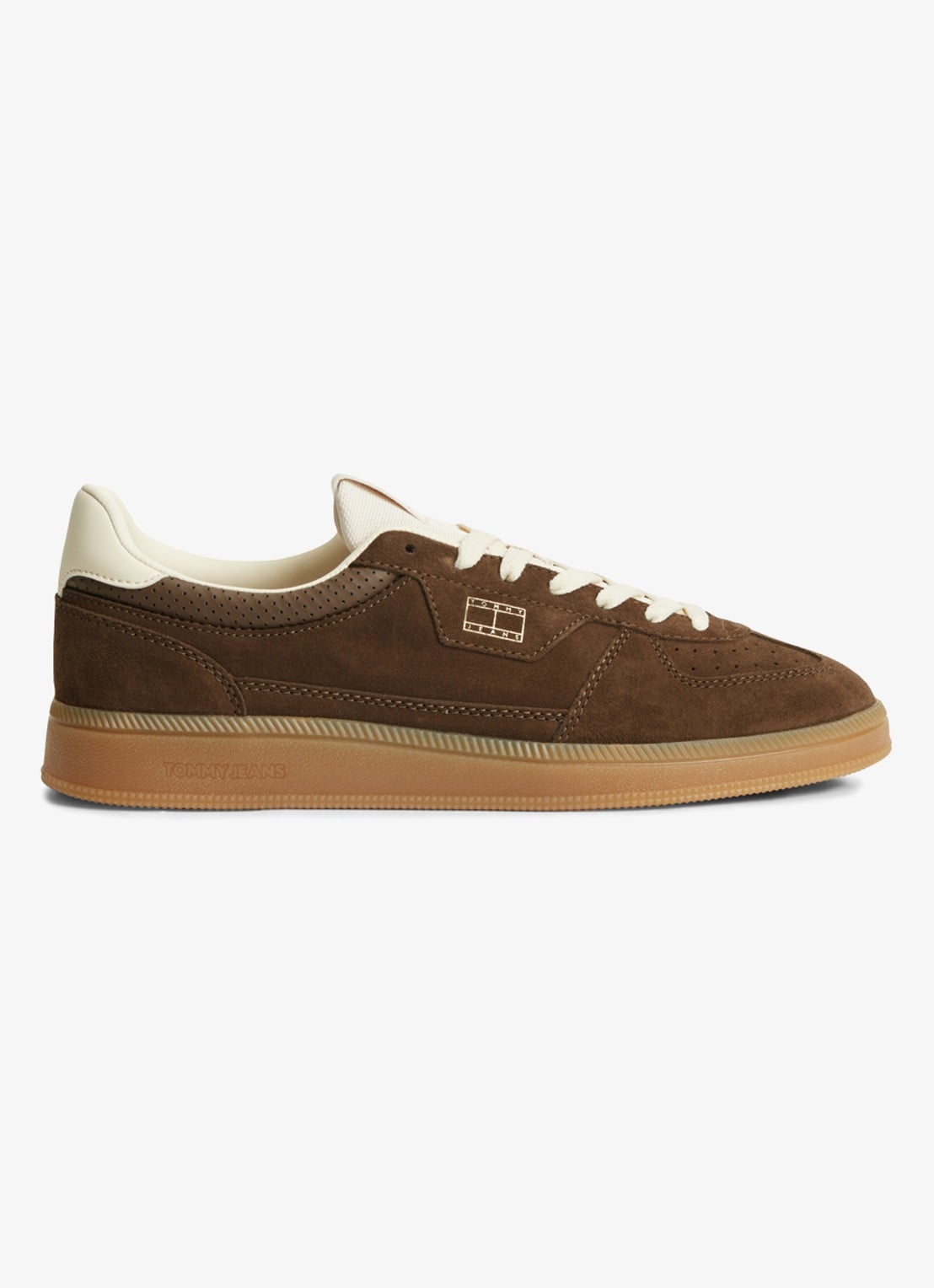 Tommy Hilfiger Sneaker van suède - voorkant kastanjebruin