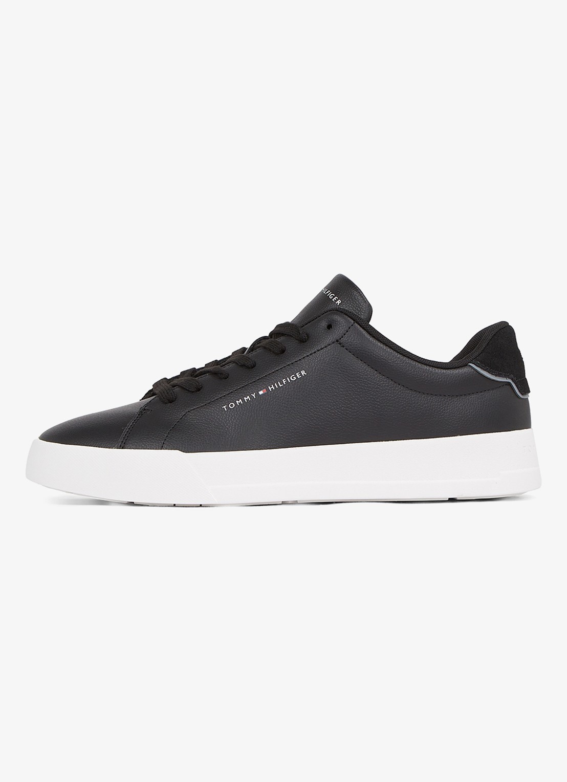 Tommy Hilfiger Sneakers van leer - voorkant 5 zwart
