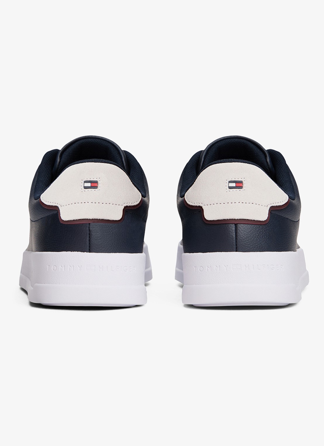 Tommy Hilfiger Sneakers van leer - achterkant donkerblauw
