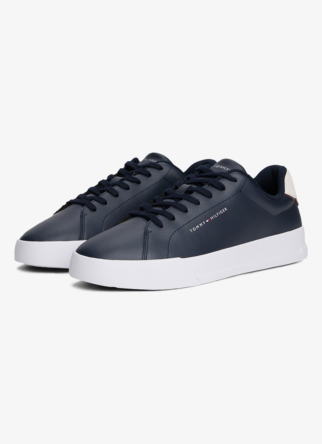 Tommy Hilfiger Sneakers van leer - detail donkerblauw