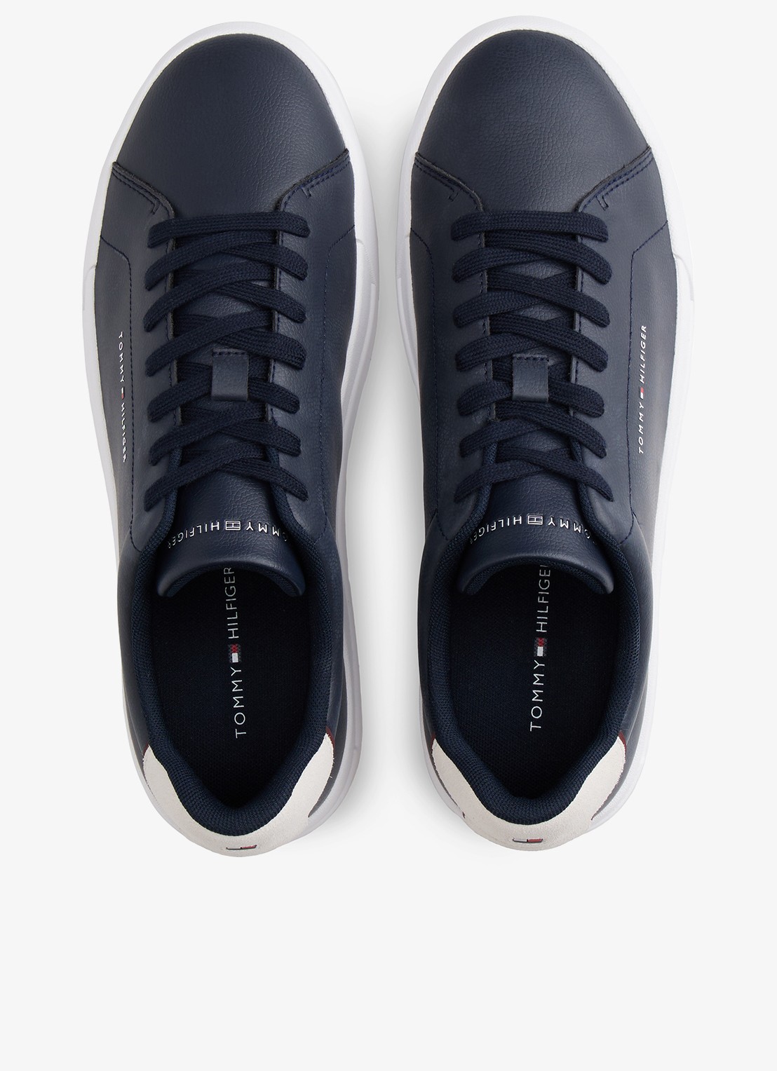 Tommy Hilfiger Sneakers van leer - detail 2 donkerblauw