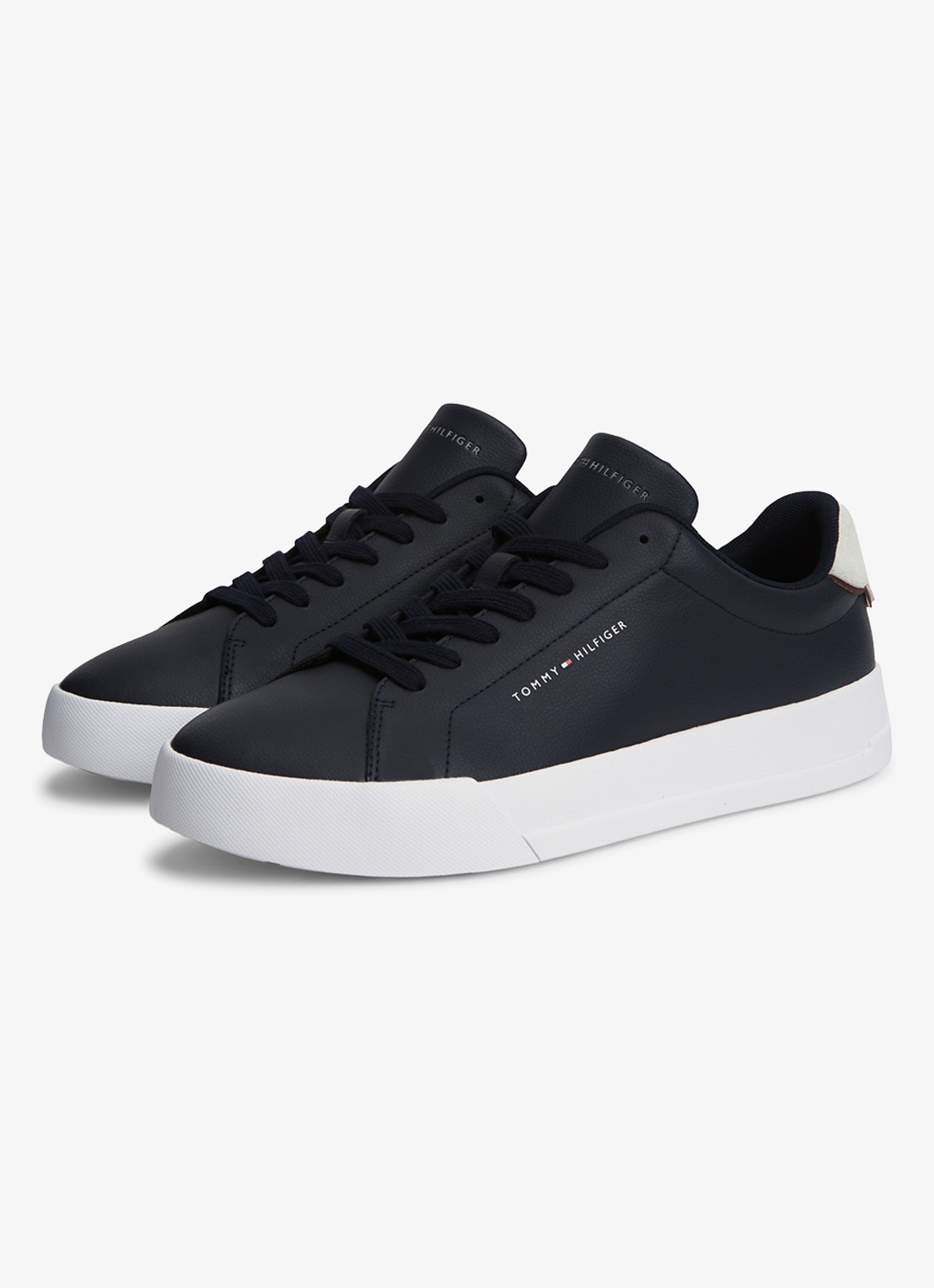 Tommy Hilfiger Sneakers van leer - detail 4 donkerblauw