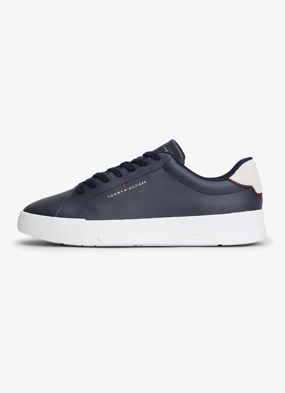 Tommy Hilfiger Sneakers van leer - voorkant 6 donkerblauw