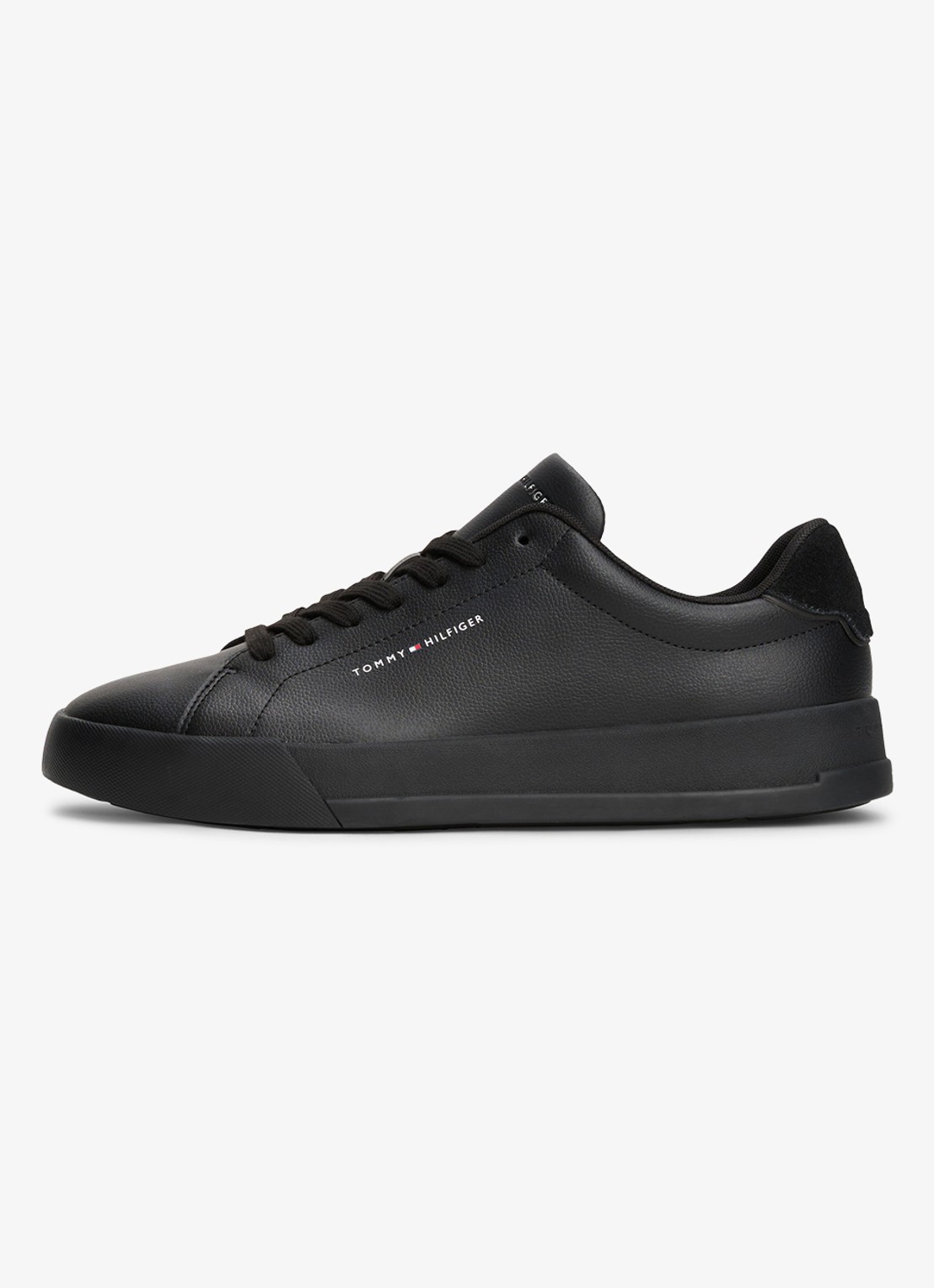 Tommy Hilfiger Sneakers van leer - voorkant diepzwart