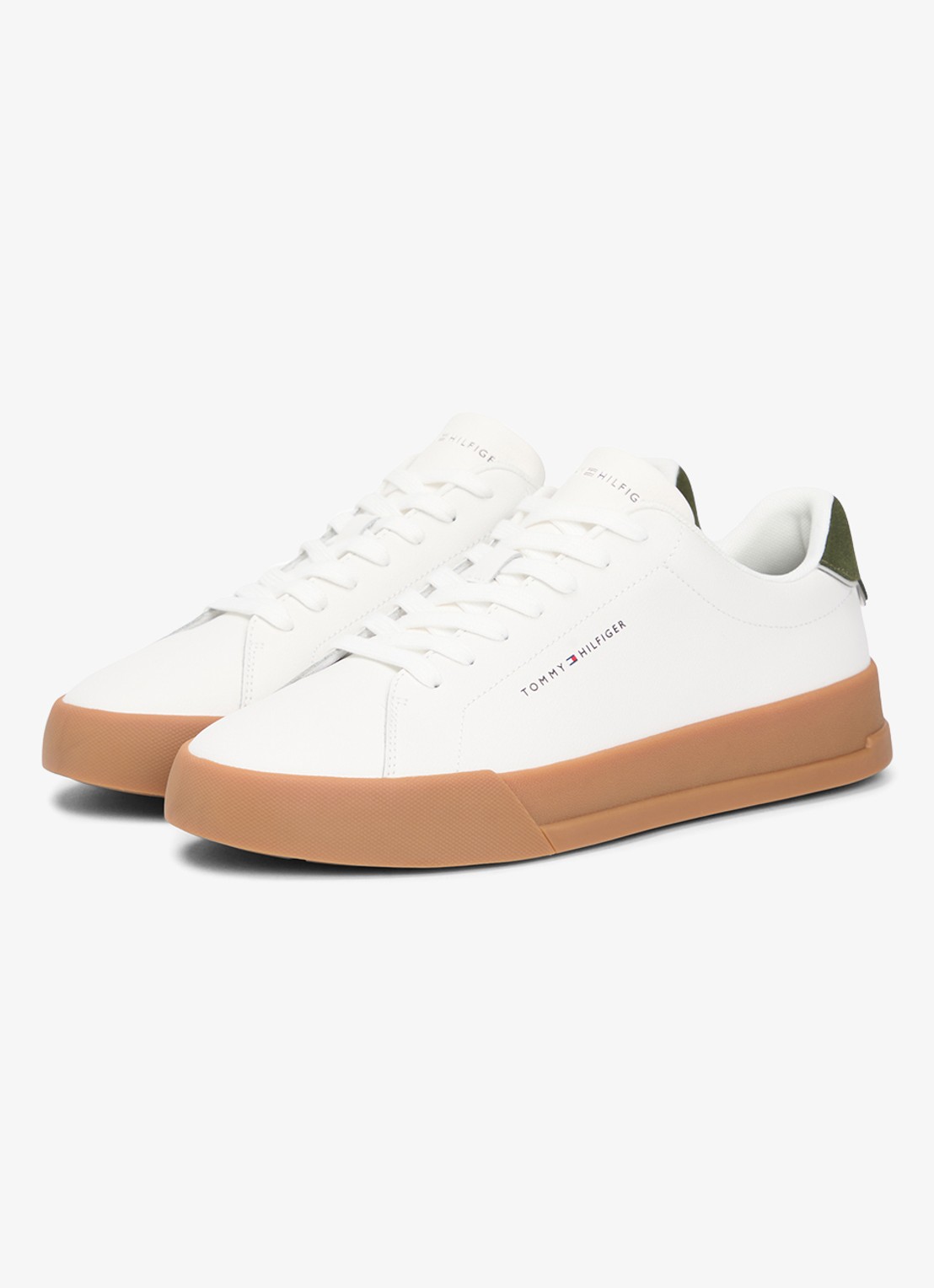 Tommy Hilfiger Sneakers van leer - detail 4 ecru-arctic spruce