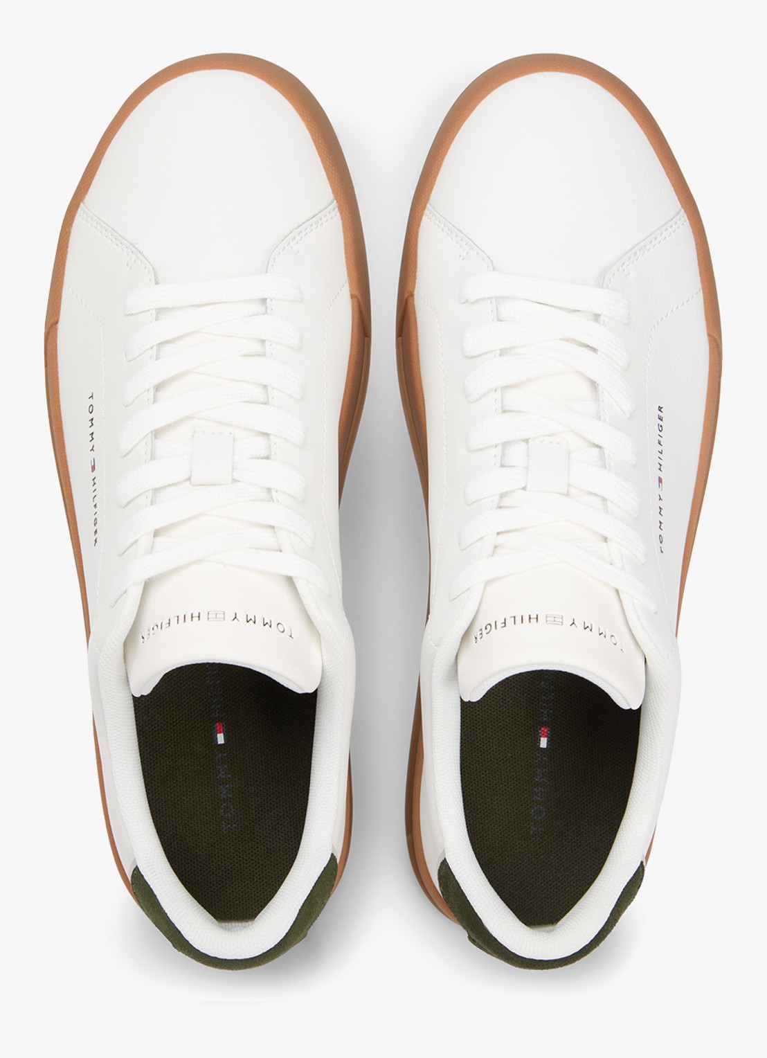 Tommy Hilfiger Sneakers van leer - detail 5 ecru-arctic spruce